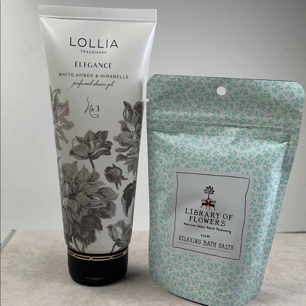 Lollia Elegance Shower Gel and Library of Flowers Bath Salts